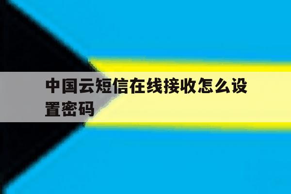 中国云短信在线接收怎么设置密码 中国云短信在线接收怎么设置密码