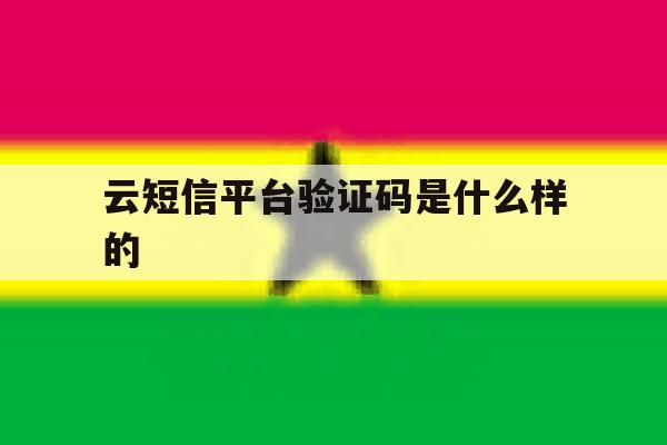 云短信平台验证码是什么样的 云短信平台验证码是什么样的