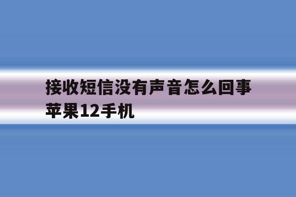 接收短信没有声音怎么回事苹果12手机的简单介绍 接收短信没有声音怎么回事苹果12手机的简单介绍