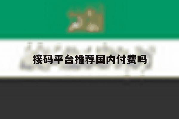 接码平台推荐国内付费吗 接码平台推荐国内付费吗