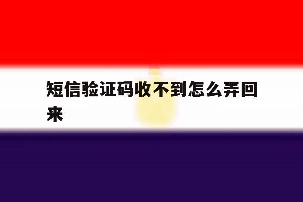 短信验证码收不到怎么弄回来 短信验证码收不到怎么弄回来