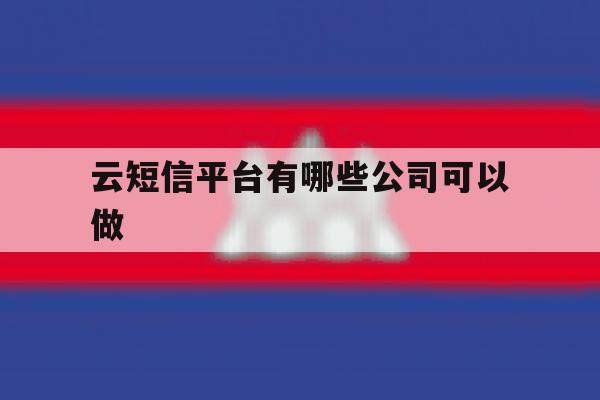 云短信平台有哪些公司可以做 云短信平台有哪些公司可以做