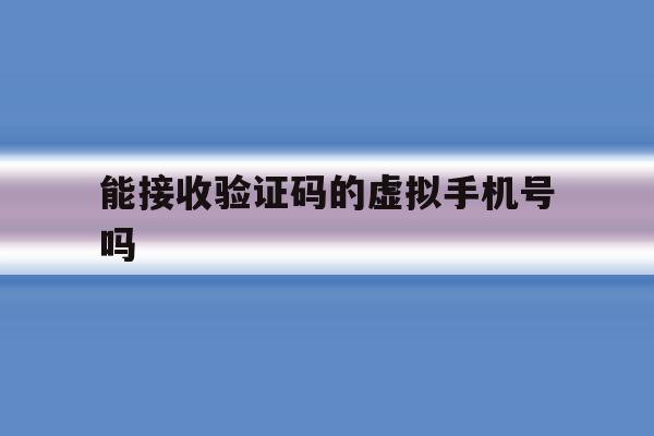 能接收验证码的虚拟手机号吗 能接收验证码的虚拟手机号吗