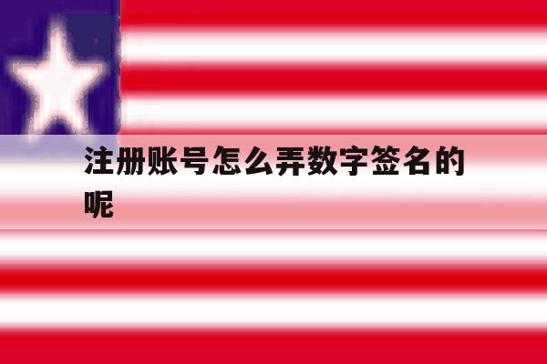 注册账号怎么弄数字签名的呢