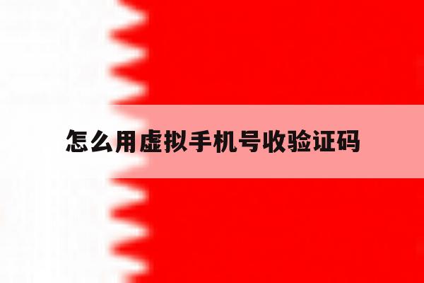怎么用虚拟手机号收验证码 怎么用虚拟手机号收验证码