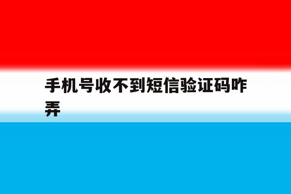 手机号收不到短信验证码咋弄 手机号收不到短信验证码咋弄