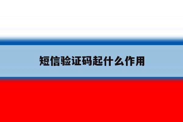 短信验证码起什么作用 短信验证码起什么作用