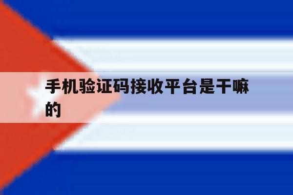 手机验证码接收平台是干嘛的 手机验证码接收平台是干嘛的