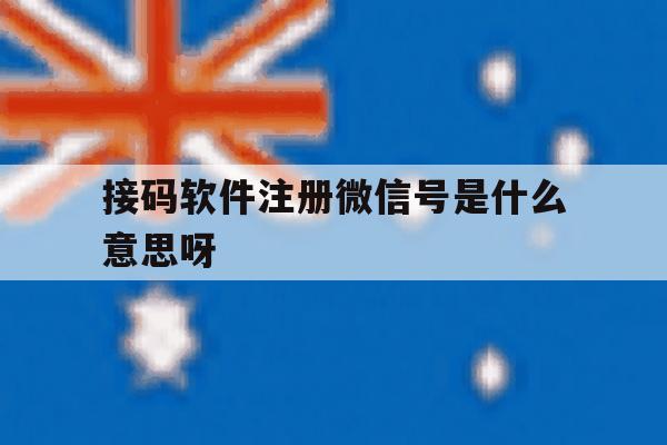 接码软件注册微信号是什么意思呀