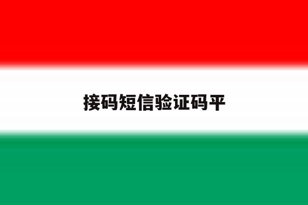 接码短信验证码平 接码短信验证码平