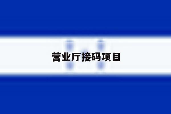 营业厅接码项目 营业厅接码项目