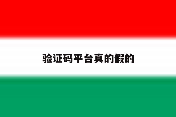 验证码平台真的假的 验证码平台真的假的