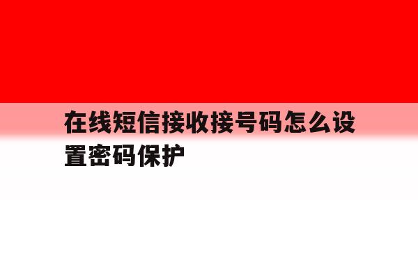 在线短信接收接号码怎么设置密码保护 在线短信接收接号码怎么设置密码保护