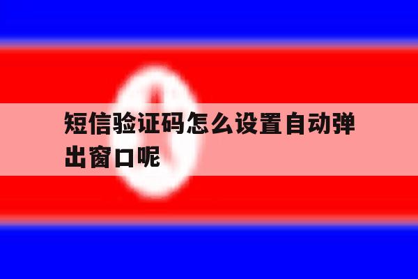 短信验证码怎么设置自动弹出窗口呢 短信验证码怎么设置自动弹出窗口呢