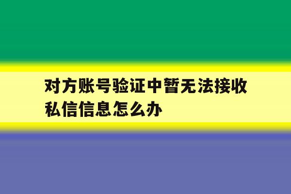 对方账号验证中暂无法接收私信信息怎么办 对方账号验证中暂无法接收私信信息怎么办