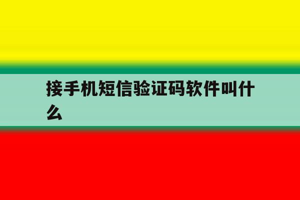 接手机短信验证码软件叫什么 接手机短信验证码软件叫什么