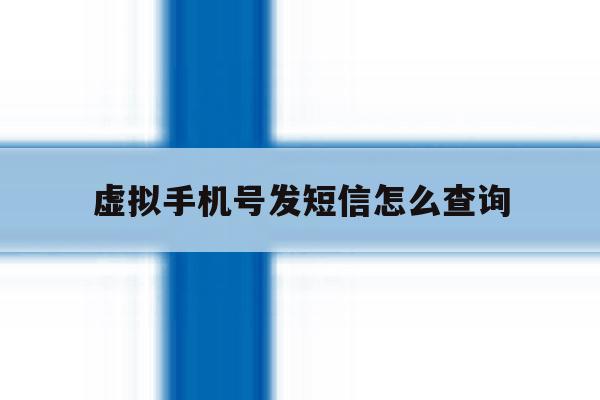 虚拟手机号发短信怎么查询 虚拟手机号发短信怎么查询